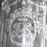 Glas Walzenkrug mit Zinnhaube und -fußring, facettierter Korpus mit umlaufendem floralem Schliff "Jagdszene" sowie Monogramm in Blütenkartusche "IGST", im Boden vergoldeter Schliff "Liegender Hi… - Foto 5