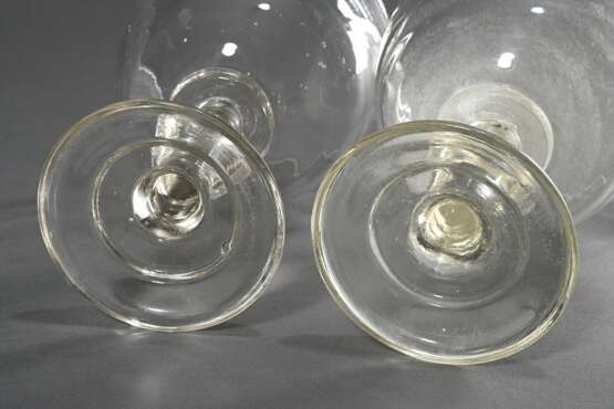 2 Diverse Berliner Weisse Gläser mit Milchglas Lippenrand und Eichstrich "0,4l / 0,3l", H. 21,5/22,2cm, Gebrauchsspuren - photo 5