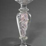 Glas Paperweight auf Ständer mit polychromen Einschmelzungen und Faden im Stiel, Abriss im Boden, 19.Jh., H. 23,5cm - photo 5