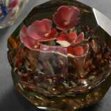 4 Diverse runde und facettierte Paperweights "Blumen", um 1900, H. 6,5-8,5cm, 1x best.A - Foto 6