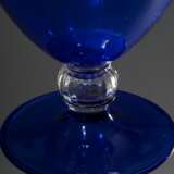 Venini Vase „Veronese“, blaues und farbloses Glas, Entw.: Vittorio Zecchin um 1921, Ausführung später, Fuß sign., H. 25,5cm, Gebrauchsspuren - фото 3