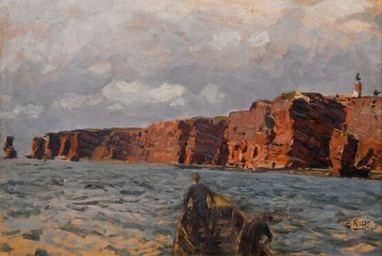 Kips, Erich (1869-1945) „Fahrt nach Helgoland“, Öl/Malplatte, u.r. sign., 35x49,8cm (m.R. 54x70cm), min. rest. - photo 1
