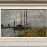 Höckner, Rudolf (1864-1942) "Schulauer Hafen", Öl/Malpappe, u.r. sign., 28x44,5cm (m.R. 44,5x61,5cm) - photo 2