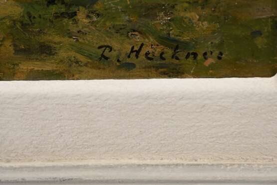 Höckner, Rudolf (1864-1942) "Schulauer Hafen", Öl/Malpappe, u.r. sign., 28x44,5cm (m.R. 44,5x61,5cm) - photo 3