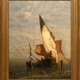Dill, Ludwig (1848-1940) "Venezianische Fischer in der Lagune", Öl/Leinwand, u.r. sign., 57,3x44,8cm (m.R. 67,5x55,5cm), rest. - photo 2