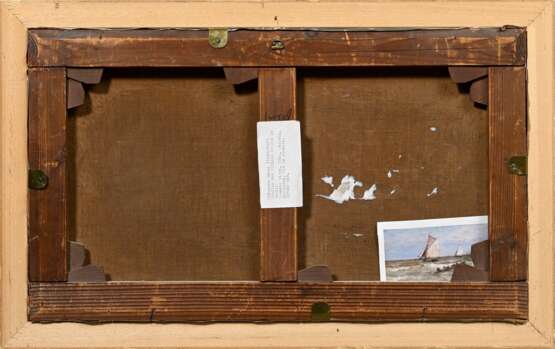 Weber, Théodore Alexander (1838-1907) „Segler und Ruderboot“, Öl/Leinwand, verso bez., 32,3x55cm (m.R. 38,8x61,5cm) - photo 3