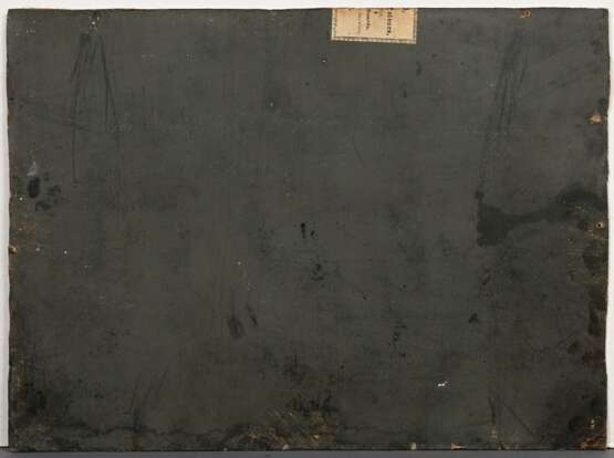 Unbekannter Maler um 1800 „His M. Ship ‘St. George‘ in a Hurricane“ 1805, Öl/Malpappe, auf Rückwand bez., 28x37,5cm, leicht verschmutzt, Randdefekte - photo 5