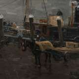 Hagemans, Maurice (1852-1917) „Beladung an der Mole“, Öl/Holz, u.r. sign., 27,5x43cm (m.R. 42,8x58cm) - photo 1