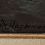 Hagemans, Maurice (1852-1917) „Beladung an der Mole“, Öl/Holz, u.r. sign., 27,5x43cm (m.R. 42,8x58cm) - photo 3