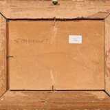 Qvistorff, Victor (1882-1953) „Frachtschiff ‚Marianne‘ an der Mole“ 1930, Öl/Papier auf Holz kaschiert, 15,3x21,3cm (m.R. 24,5x30,5cm) - photo 4