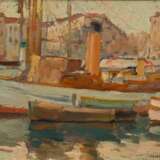 Maydol, Jacques (1871-1950) „Hafen von Nizza“ 1919, Öl/Holz, u.r. sign./bez./dat., verso auf Klebeetikett bez., 23,5x33,5cm (m.R. 33x43cm) - photo 1