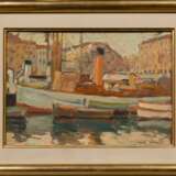 Maydol, Jacques (1871-1950) „Hafen von Nizza“ 1919, Öl/Holz, u.r. sign./bez./dat., verso auf Klebeetikett bez., 23,5x33,5cm (m.R. 33x43cm) - photo 2