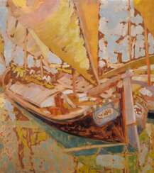 Bölcskey, Ferenc (1897-1976) &quot;Venezianisches Segelboot&quot; 1927, Öl/Malpappe, u.l. sign./dat./bez., 79,5x71,2cm (m.R. 90x81cm), min. Defekte der Maloberfläche, Platte leicht gebogen