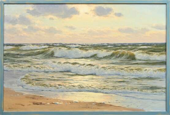 Schlichting, Waldemar (1896-1970) "Brandung vor Sylt", Öl/Leinwand, u.l. sign., 61x90,5cm (m.R. 64x93,5cm) - photo 1