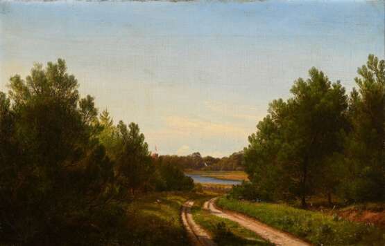 Haslund, Otto (1842-1917) zugeschrieben "Dänische Sommerlandschaft", Öl/Leinwand, doubliert, 34x52,7cm (m.R. 45,7x64cm), min. Defekte - photo 1