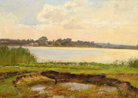 Morgenstern, Carl Ernst (1847-1928) "Landschaft in der Provinz Posen", Öl/Malpappe, verso Nachlassangabe "Geschenk des Künstlers an Frl. Schweinichen (Ostrowo)" und Familiensiegel, 43x57cm (m.R. 56x69… - photo 1