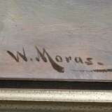 Moras, Walter (1856-1925) "Winterliche Allee", Öl/Leinwand, u.r. sign., 80,5x120,5cm (m.R. 96x135,5cm), kleine Defekte der Maloberfläche - photo 3