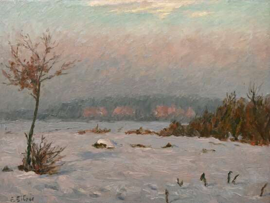 Eitner, Ernst (1867-1955) "Winterlandschaft", Öl/Malpappe, u.l. sign., Impressionisten Rahmen, 37,5x50cm (m.R. 57,5x68,3cm) - Foto 1