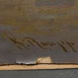 Raupp, Karl (1837-1918) „Chiemseelandschaft“, Öl/Papier auf Malpappe kaschiert, u.l. sign., 24x62cm, rest., Randdefekte, kleine Defekte der Maloberfläche - photo 2