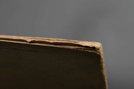 Raupp, Karl (1837-1918) „Chiemseelandschaft“, Öl/Papier auf Malpappe kaschiert, u.l. sign., 24x62cm, rest., Randdefekte, kleine Defekte der Maloberfläche - photo 3