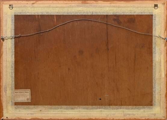 Schwinge, Friedrich (1852-1913) „Heimtrieb der Herde“, Öl/Holz, u.r. sign., verso auf Klebeetikett "Galerie Commeter/ Hamburg" bez./betit., 42x61,5cm (m.R. 48,3x67,5cm), Craquelé - photo 3