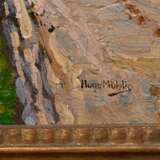 Mühlig, Hugo (1854-1929) „Ernteszene“, Öl/Holz, u.r. sign., 20,3x22,3cm (m.R. 29,8x31,8cm) - photo 3