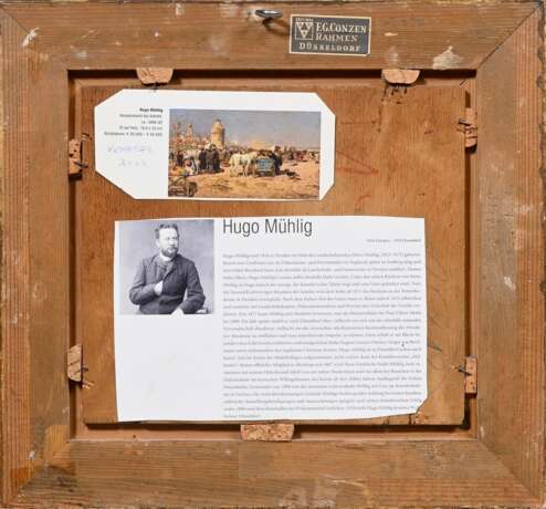 Mühlig, Hugo (1854-1929) „Ernteszene“, Öl/Holz, u.r. sign., 20,3x22,3cm (m.R. 29,8x31,8cm) - photo 4