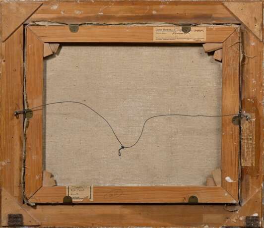 Pippel, Otto (1878-1960) "Sommer (Heuernte)", Öl/Leinwand, u.r. sign., verso Klebeetikett "Otto Pippel", darauf betitelt und Klebeetikett "Galerie Commeter", 50,5x60,5cm (m.R. 65,5x75,5cm), … - photo 5
