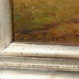 G. Schneider (19.Jh.) "Heuernte", Öl/Holz, u.l. sign., 12x18cm (m.R. 24,8x30,3cm) - photo 4
