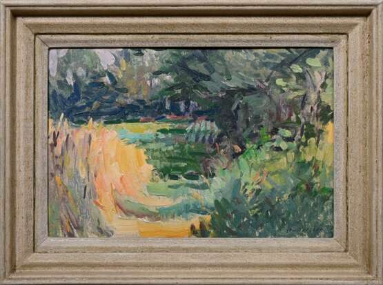 Hausfeldt, Hans (1902-1977) "Weg am Feldrand", Öl/Malpappe, u.r. sign., 28,8x42,4cm (m.R. 40x53,8cm), Malpappe min. gebogen - фото 2