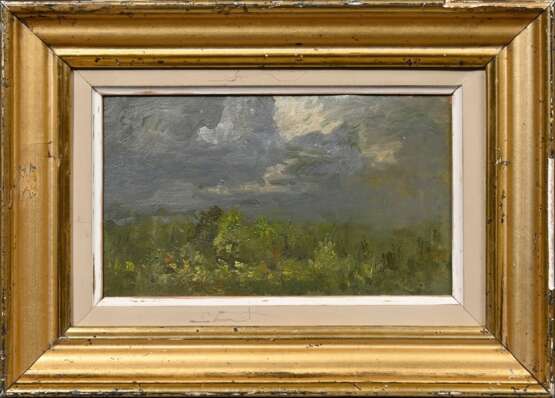 Höckner, Rudolf (1864-1942) "Landschaft mit weitem Himmel", Öl/Papier, 11,5x20cm (m.R. 21,5x30cm) - photo 2