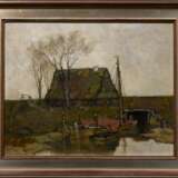 Leipold, Karl (1864-1943) „Am Stördeich“, Öl/Hartfaser, u.l. sign., 42x53cm (m.R. 54x64,5cm), min. Defekte der Maloberfläche - photo 2