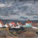 Tesdorpf-Edens, Ilse (1892-1966) „Häuser am Meer“, Öl/Malpappe, u.l. sign., verso Klebeetikett "Galerie Commeter/ Hamburg", 17,3x24cm (m.R. 28,5x36cm) - photo 1