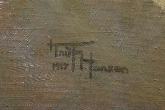Hansen, Knut (1876-1926) „Dorfstraße zum Meer“ 1917, Öl/Leinwand, u.r. sign./dat., 33,5x46,5cm (m.R. 47,5x60cm) - photo 3