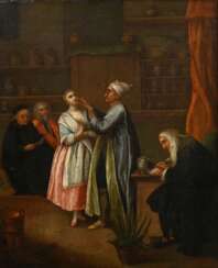 Unbekannter Künstler des 18./19.Jh. &quot;Der Apotheker&quot;, nach Pietro Longhi (1702-1785), Öl/Leinwand doubliert, 43,3x36,2cm (m.R. 53x46cm), rest.