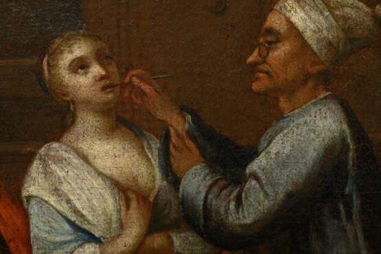 Unbekannter Künstler des 18./19.Jh. "Der Apotheker", nach Pietro Longhi (1702-1785), Öl/Leinwand doubliert, 43,3x36,2cm (m.R. 53x46cm), rest. - photo 3