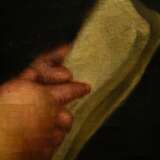 Unbekannter Maler des 18.Jh. "Lesender Amor" nach Antonio Allegri da Correggio (1489-1534), Öl/Leinwand, 70x41,5cm (m.R. 78x50,5cm), Craquelé, Keilrahmen leicht durchgedrückt, rest., Vgl. Pinakothek, https://ww… - photo 4