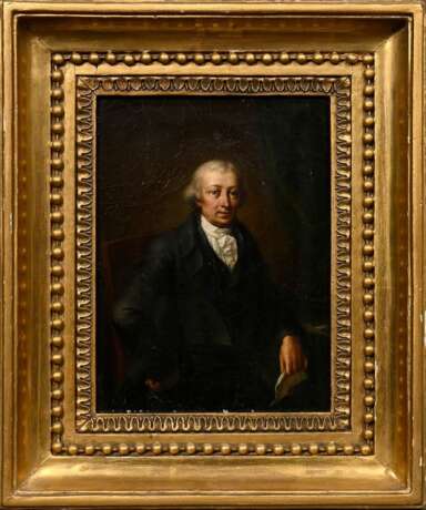Unbekannter Künstler um 1780 „Portrait eines Herren“, Öl/Leinwand, verso bez. u.a. "Kagel", 20,8x15,7cm (m.R. 30,5x25,5cm), Craquelé, rest. - photo 2