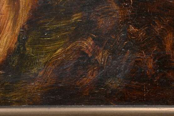 Wolfrom, Friedrich Ernst (1857-1923) „Schwestern“, Öl/Holz, verso auf Klebeetikett sign./bez., Wachssiegel, 58x80,5cm (m.R. 75,5x98cm), Randdefekte, Craquelé - photo 4