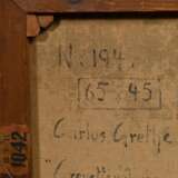 Grethe, Carlos (1864-1913) "Crevettenfischer", Öl/Leinwand, u.r. sign./bez., verso sign./betit./bez., 65,5x45,5cm (m.R. 74x54cm), kleine Randdefekte - Foto 5
