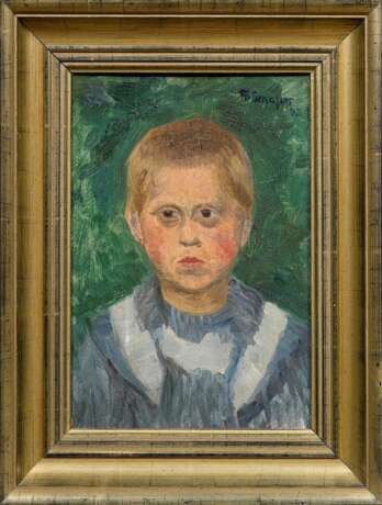 Schaper, Friedrich (1869-1956) „Kleiner Junge“ 1893, Öl/Malpappe, o.r. sign./dat., verso Studie „Feldarbeit“, ca. 37x26cm (m.R. 49,5x38,5cm), Craquelé - photo 2