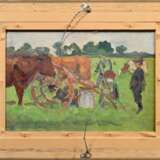 Schaper, Friedrich (1869-1956) „Kleiner Junge“ 1893, Öl/Malpappe, o.r. sign./dat., verso Studie „Feldarbeit“, ca. 37x26cm (m.R. 49,5x38,5cm), Craquelé - photo 4