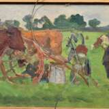 Schaper, Friedrich (1869-1956) „Kleiner Junge“ 1893, Öl/Malpappe, o.r. sign./dat., verso Studie „Feldarbeit“, ca. 37x26cm (m.R. 49,5x38,5cm), Craquelé - photo 5