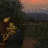 Thoma, Hans (1839-1924) "Mutter und Kind" 1899, Öl/Collage/Malpappe, u.l. sign./dat., verso Provenienzangabe "Helmut Goetz, Rom" (Kunsthistoriker, 1920-?), 53,5x69,5cm (m.R. 57,5x73,5cm), leichtes Cra… - photo 1