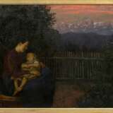 Thoma, Hans (1839-1924) "Mutter und Kind" 1899, Öl/Collage/Malpappe, u.l. sign./dat., verso Provenienzangabe "Helmut Goetz, Rom" (Kunsthistoriker, 1920-?), 53,5x69,5cm (m.R. 57,5x73,5cm), leichtes Cra… - photo 2