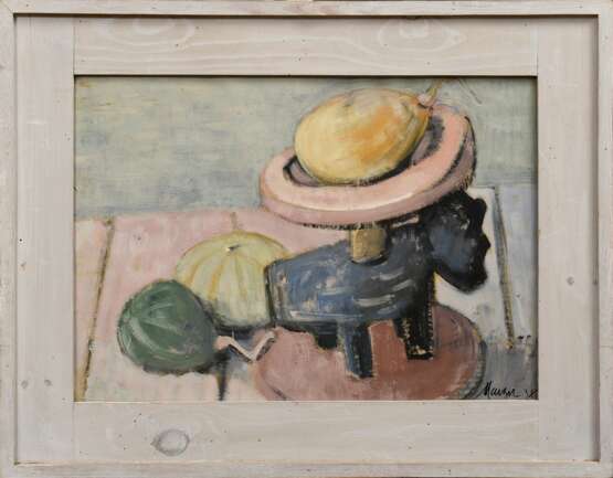 Maetzel, Emil (1877-1955) „Stillleben mit Zierkürbissen“ 1938, Öl/Papier, u.r. sign./dat., 39,5x55,5cm (m.R. 55,5x71cm), Provenienz: direkt vom Künstler erworben, Sammlung Gerhard Schack, Hamburg - фото 2