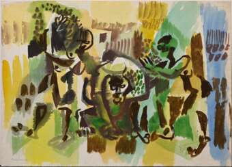 Bargheer, Eduard (1901-1979) &quot;Feldarbeit&quot; 1948, Aquarell/Bleistift, u.l. sign./dat., 47,4x66cm, kleine Randdefekte