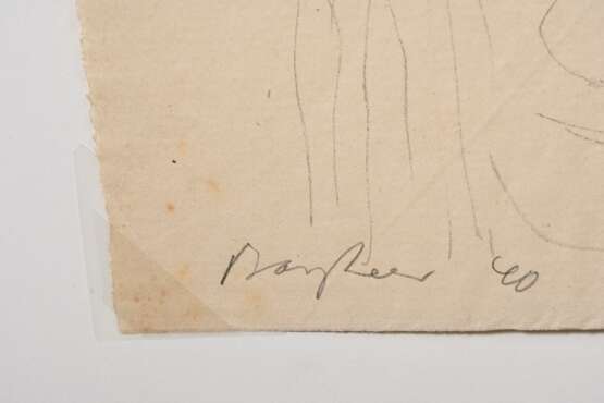 Bargheer, Eduard (1901-1979) "Wege mit Bäumen und Statue" 1940, Tinte, u.l. sign./dat., BM 32x43cm, leicht vergilbt, min. fleckig - photo 2