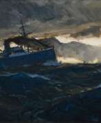 Zeichnungen. Bartels, Hans von (1856-1913) „Transatlantik“ 1902, Gouache, u.r. sign./dat., verso bez./betit./dat., 34x47cm (m.R. 38,3x51,3cm), min. Defekte der Maloberfläche