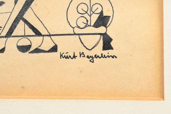 Beyerlein, Kurt (1904-1945) „Galante erotische Szene“, Tusche, u.r. sign., 7x11,7cm (m.R. 25,8x32,2cm), vergilbt, leicht fleckig - photo 3